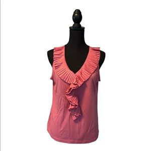 Talbots ruffle front sleeveless top